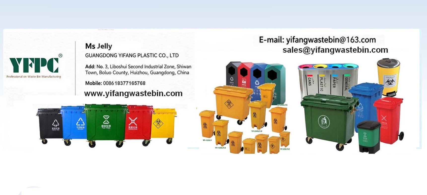 quality Plastic waste trolley-1100L,660L,450L,350L factory